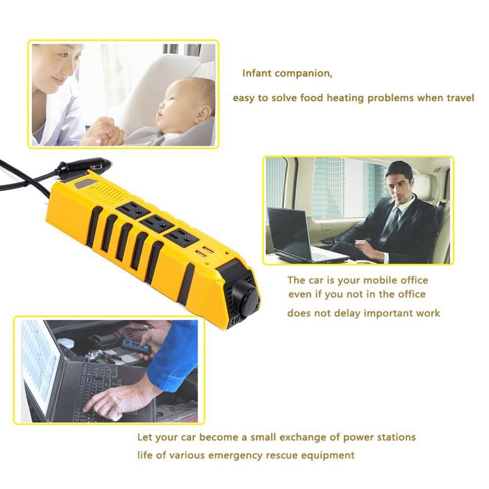 Multifunctional 12V To 110V Mini Car Inverter Household Outdoor Auto Parts Modified Sine Wave Intelligent Safety Protection