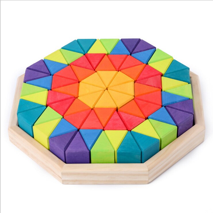 Baby Spielzeug 12Pcs Regenbogen Blöcke Kinder Große Kreative Regenbogen Bausteine Holz Spielzeug für kinder Montessori Pädagogisches Spielzeug