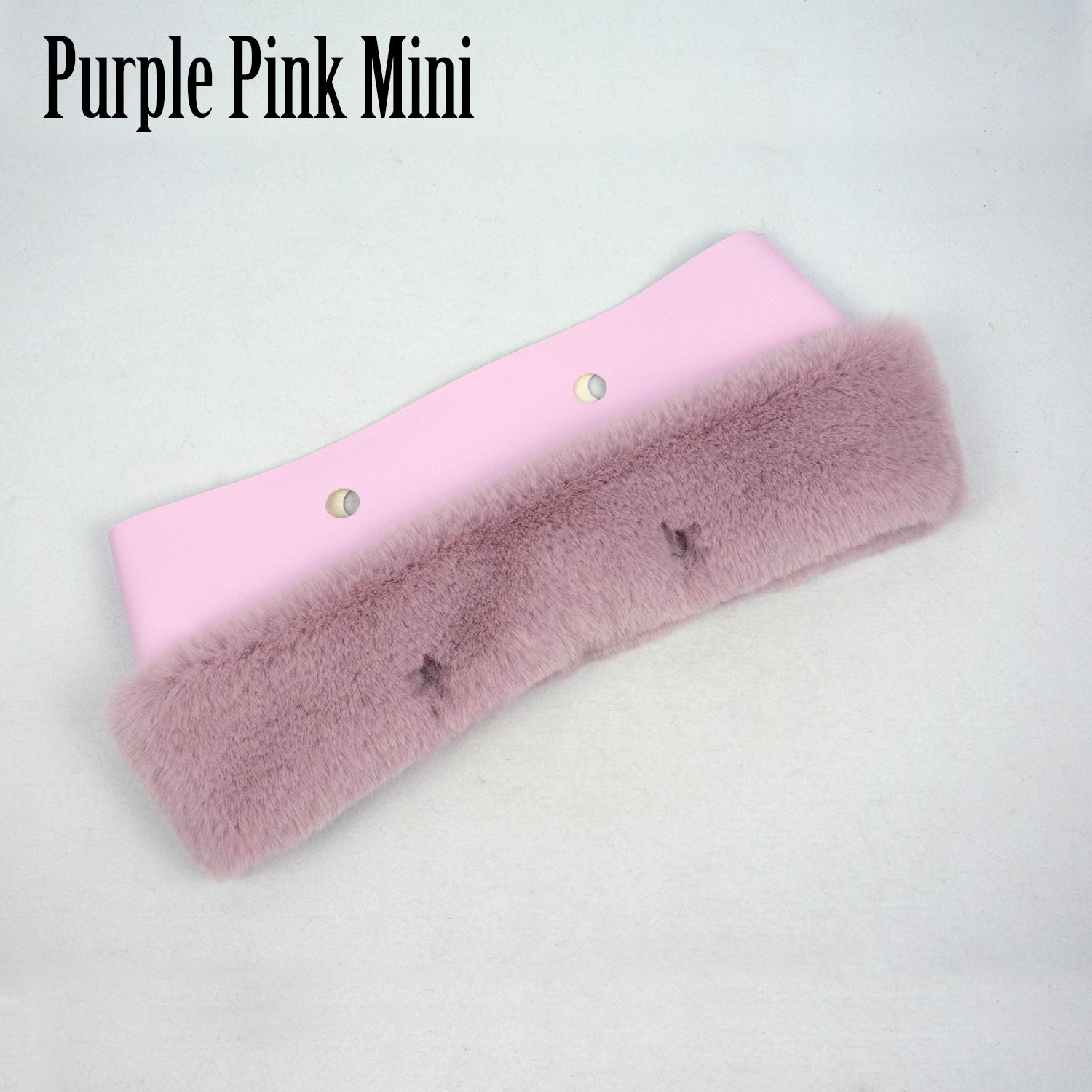 Tanqu, , 8 colores, imitación de piel de conejo Rex, ribete de peluche para bolsa O, decoración térmica de felpa, apto para Mini Obag clásico grande para invierno: Purple Pink mini