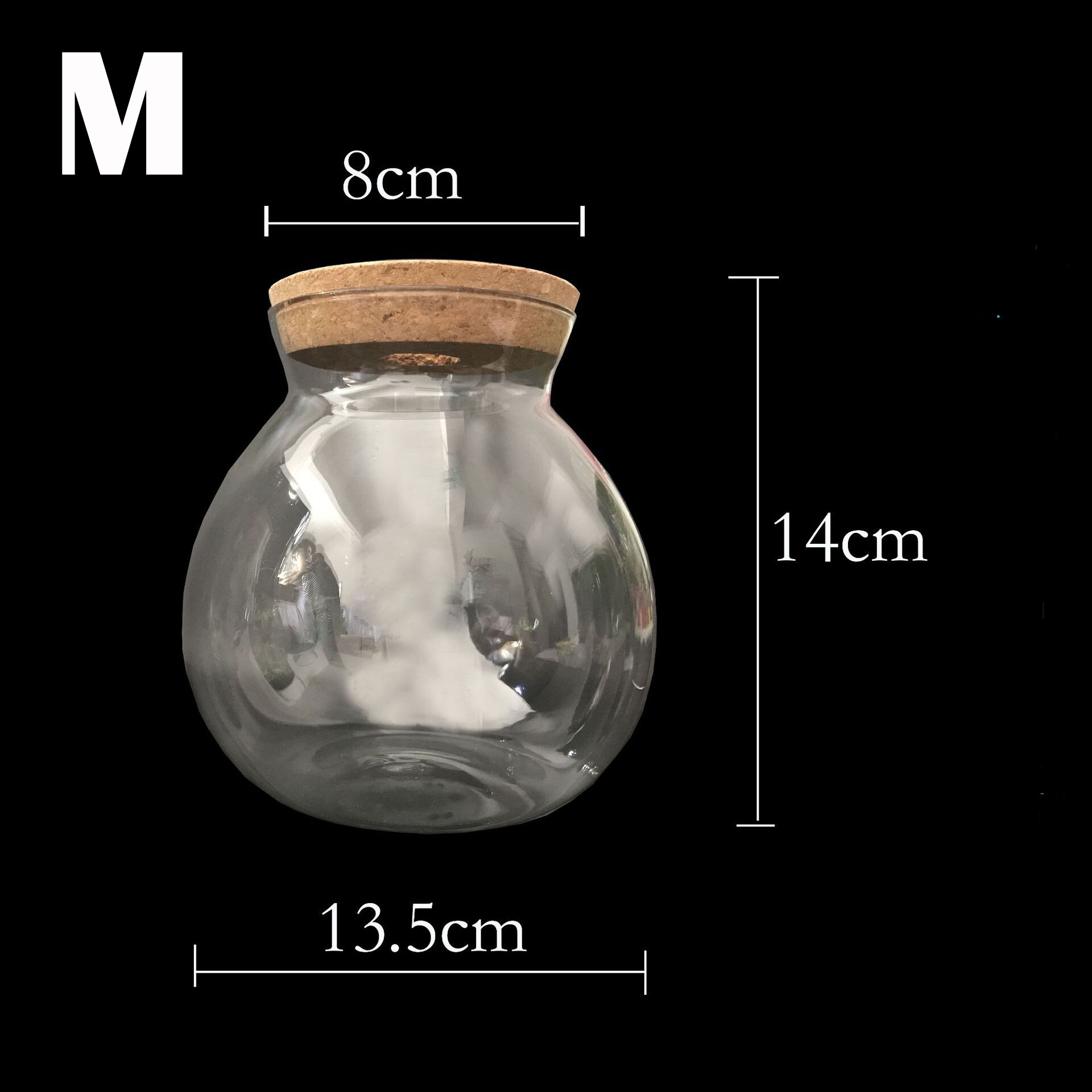 Botella ecológica portátil para acuario, Cubo de Micro paisaje, pecera de escritorio para oficina, vidrio ecológico: M