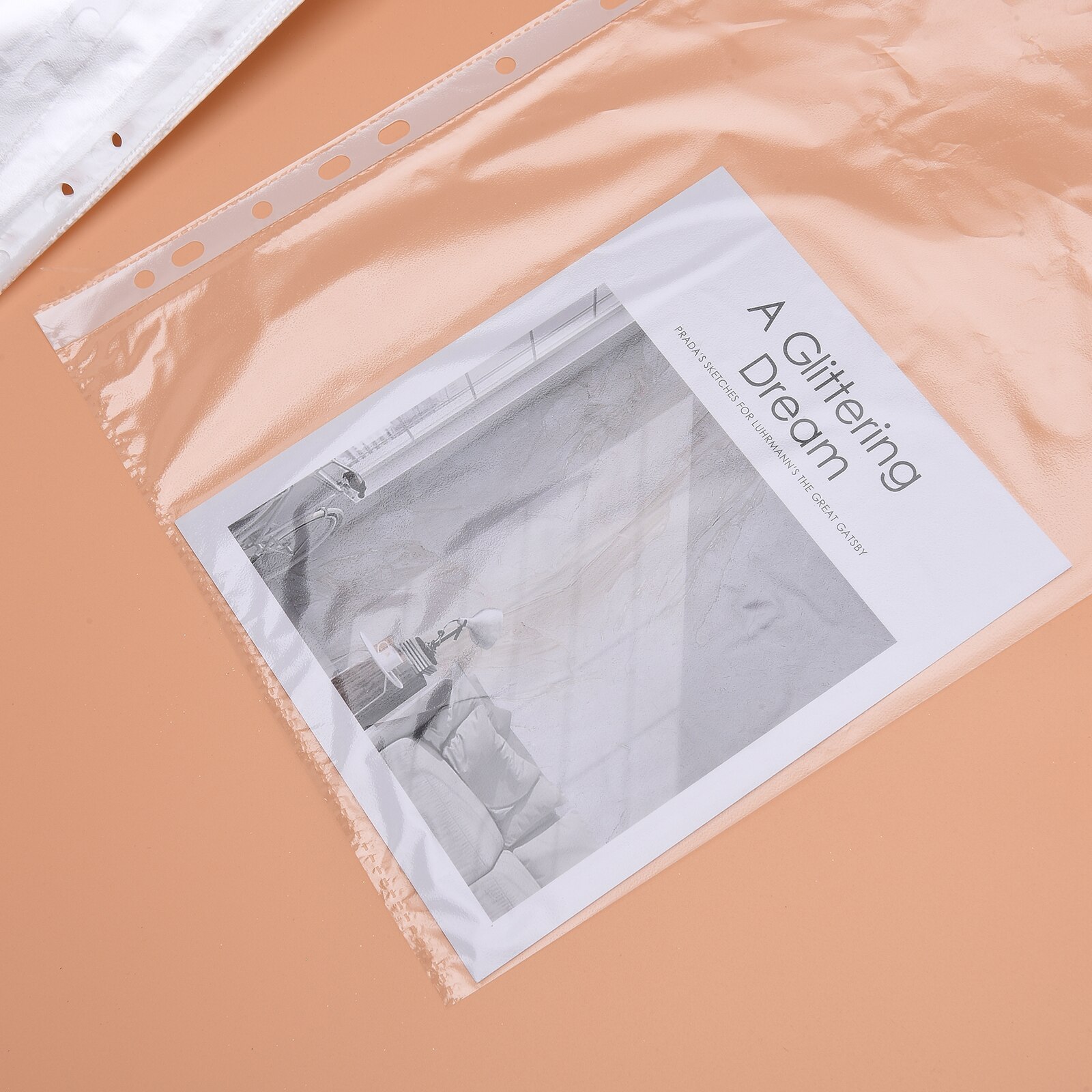 Protectores transparentes de hojas sueltas A4, 11 agujeros, para documentos, bolsillos perforados de plástico, carpeta de archivo, 100 Uds.