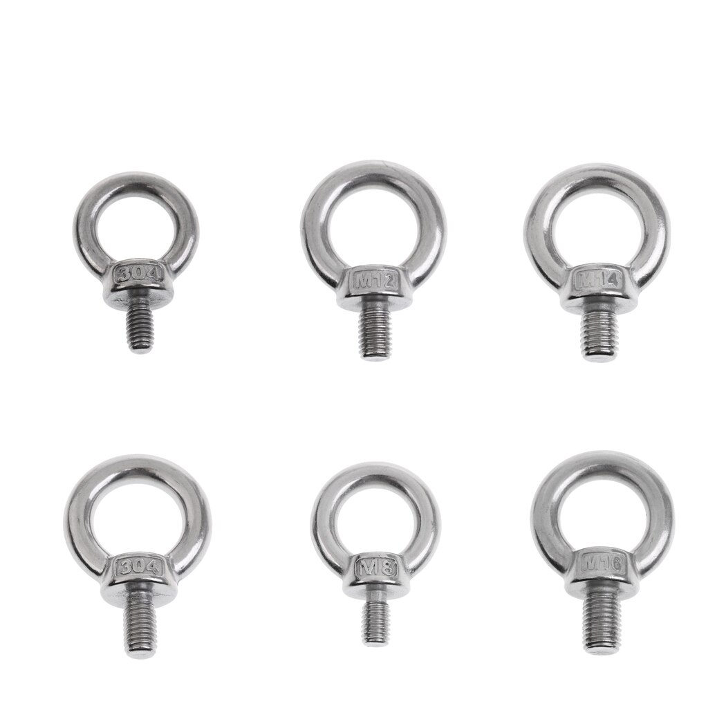 Stainless Steel Eye Bolt Sail Boat Roof Rack Bolt Nut M6/M8/M10/M12/M14/M16