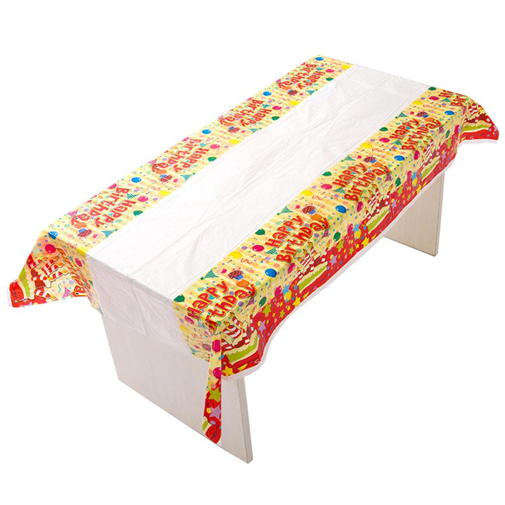 180*108 Cm Wegwerp Tafelkleed Voor Verjaardagsfeestje Vrolijk Kerst Tafelkleed Rechthoek Gedrukt Cartoon Party Tafel Levert