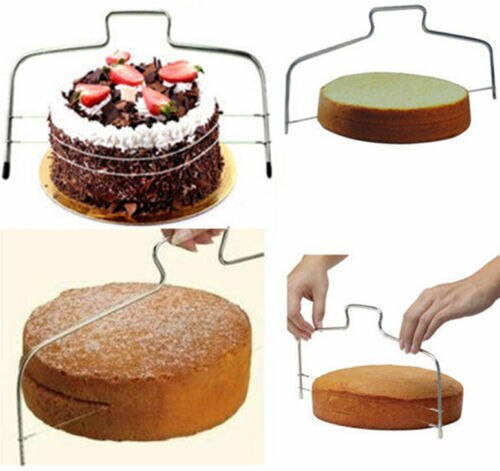 Coupe-gâteau à fil réglable en acier inoxydable, outil de cuisson à faire soi-même, grattoir à gâteau de , accessoire de cuisine, 2 pièces