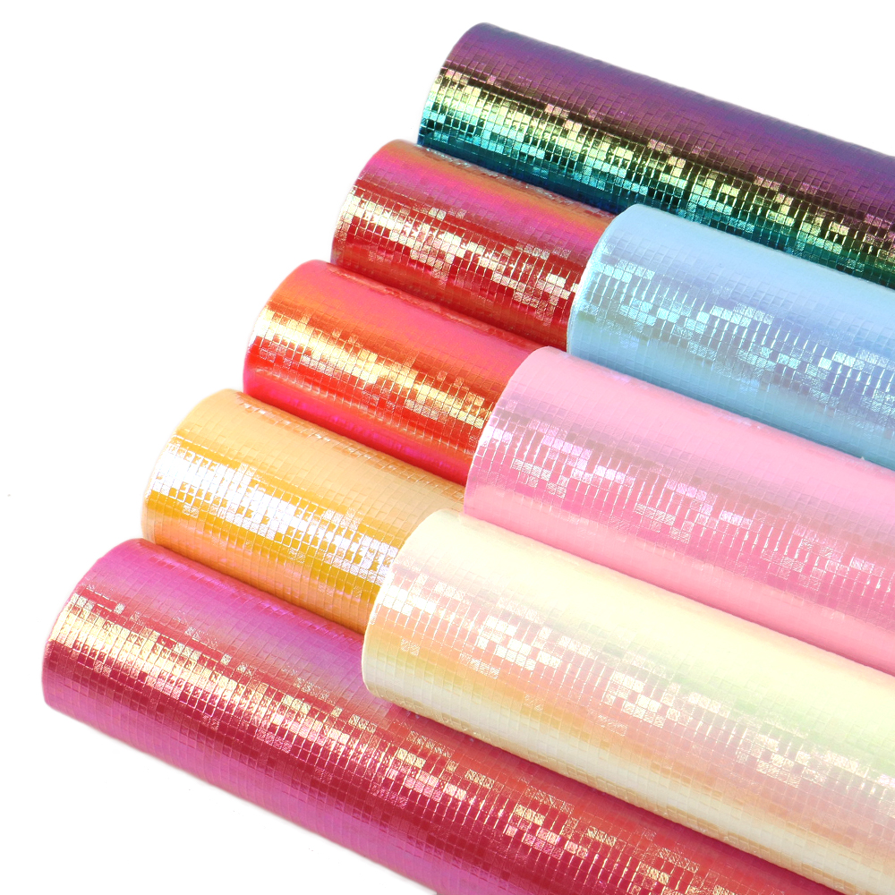 20*34cm Plaid couleur magique en cuir synthétique pour bricolage boucles d'oreilles sacs à main événements à la maison, 1Yc8220
