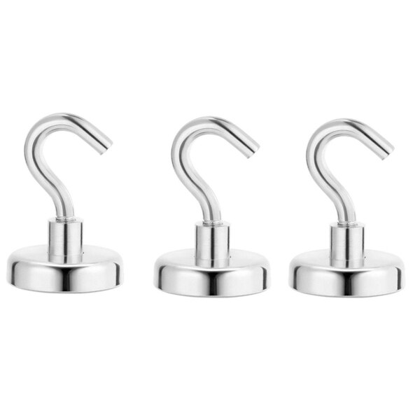 Magneettikoukut magneettiripustin magneetti agraffe vaateripustin avaimet koukut kotikeittiöön neodyymi vahva harvinaisten maametallien magneetti: 3 kpl