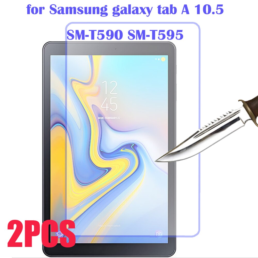 Protector de pantalla de vidrio templado para móvil, funda a prueba de arañazos para Samsung Galaxy Tab A 10.1 , T510, T515, SM-T510, SM-T515 10.5, SM-T580, t590a, 2 uds.: T590 glass 2PCS