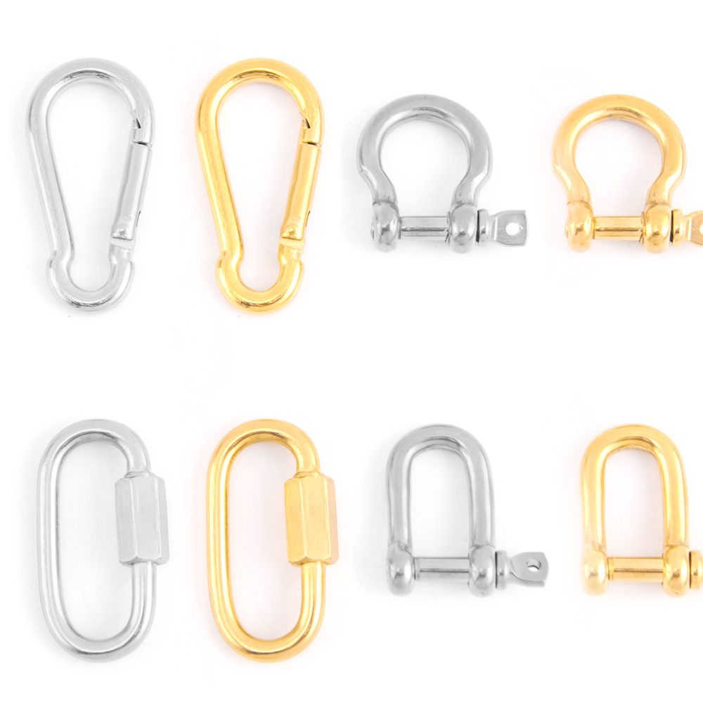 Edelstahl Schraube Klettern Getriebe Karabiner Schnell Links Sicherheit Snap Haken für Luxus Hängen Ketten Anhänger Schmuck Machen