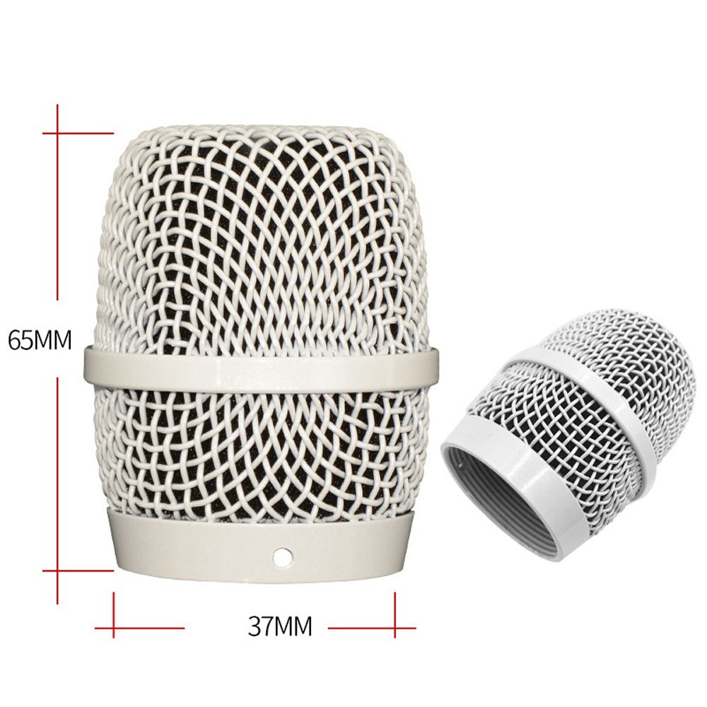 Head Replacement High Density Sponge Accessory Metal Mic Mesh Cover Microphone Mesh Head Microphone Grill Head Replacement Head: grey