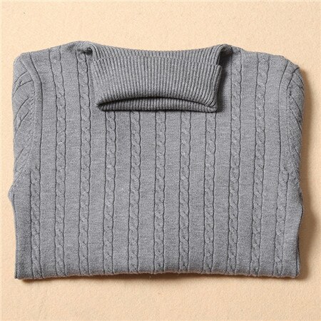 Twist Autumn Winter Thick Cashmere Knitted Sweaters for Woman Pull Femme Slim Turtleneck Long Sleeve Sueter Mujer Chandail: W001777 dark gray