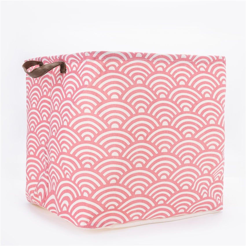 Cube Folding Cotton Linen Fabric Storage Box Clothes Toys Storage Basket For Toys Organizer Home Laundry Basket With Handle: 13