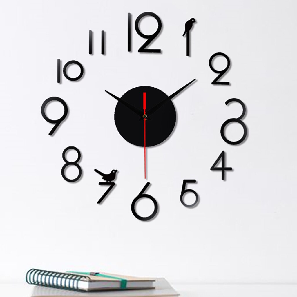 Modern Mini Diy Large Wall-clock Sticker Mute Digital 3d Wall Big Clock Living Room Home Office Decor Christmas #YJ