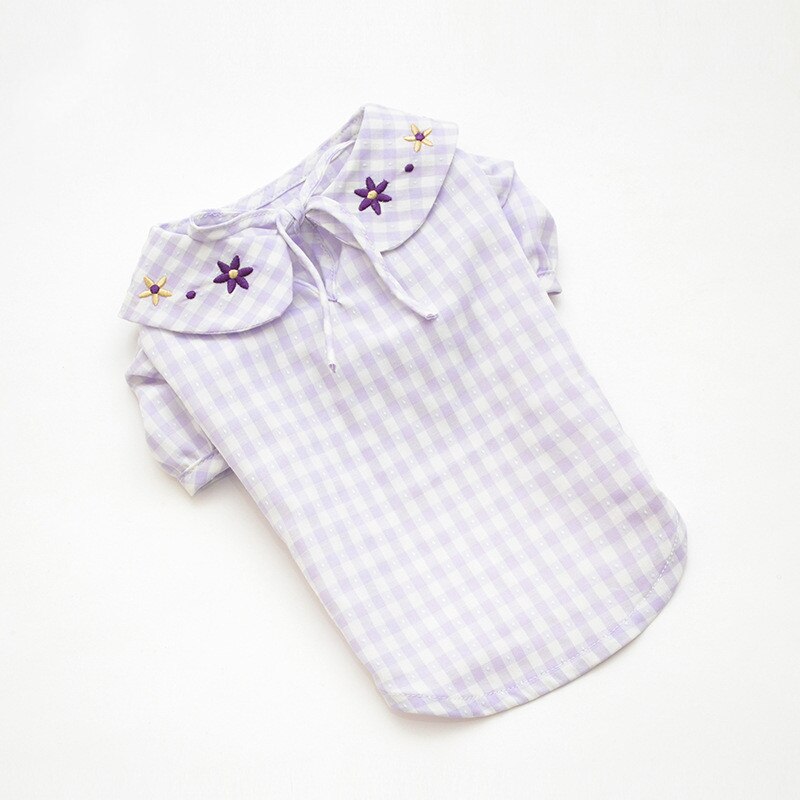 Cat Shirt Summer Dog Clothing Tops Pomeranian Dog Clothes Apparel Yorkie Yorkshire Bichon Poodle Schnauzer Pet Costume Outfit: Purple / XXL