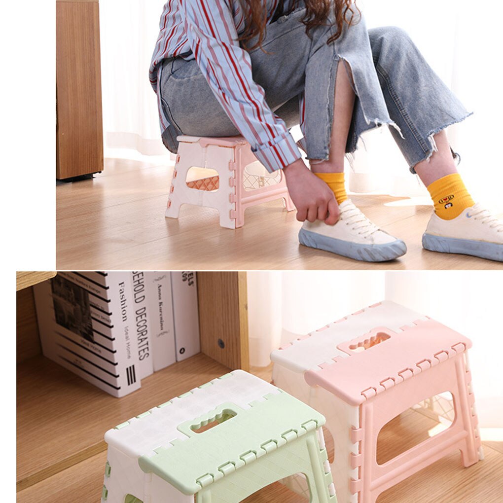 Portable Step Stool Plastic Collapsible Child Chair Non-sliping Shower Sitting Stool