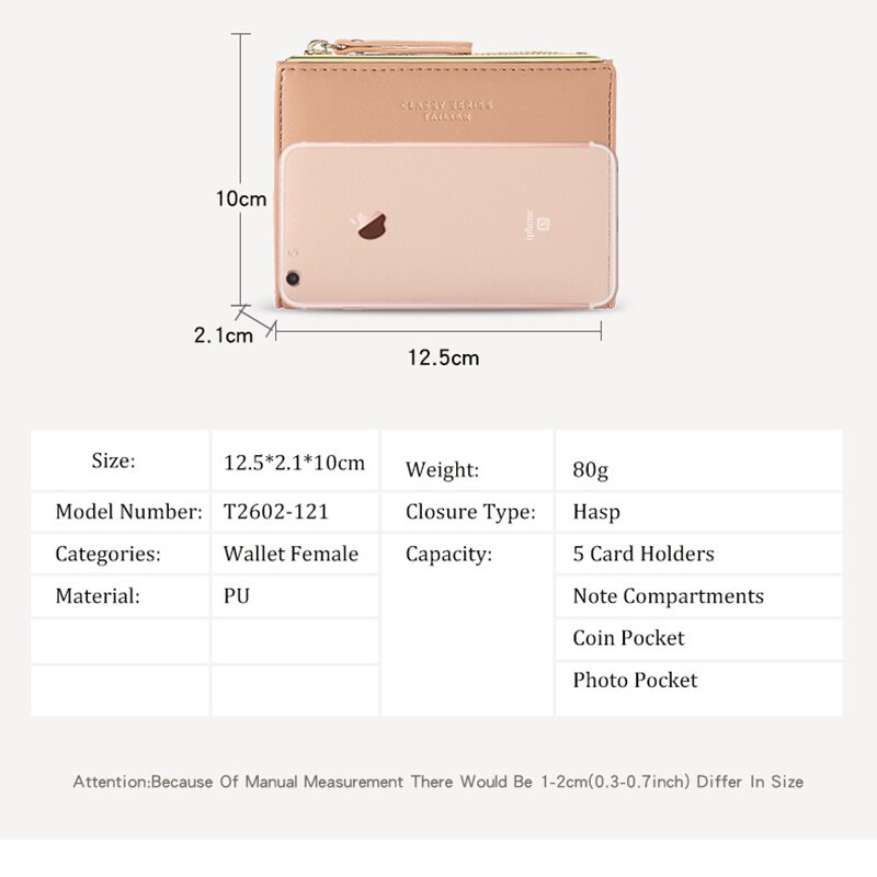 Portafoglio donna in pelle cerniera Hasp Mini stile grande capacità moda femminile borsa portamonete porta carte portamonete slot multi-card