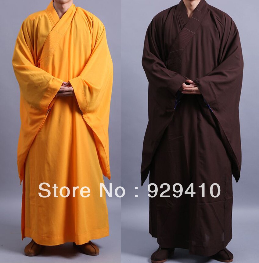 UNISEX marrón amarillo monjes budistas trajes ropa el budismo Abad bata zen pone meditación artes marciales uniformes Haiqing