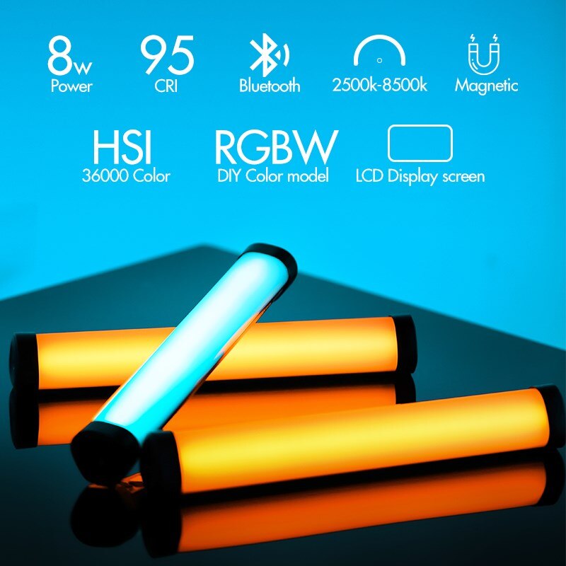 AMBITFUL A2 RGB 2500-8500K RGB LED Video Stock Rohr Licht + Bienenwabe Netz Gebaut-in APP Lithium-Batterie Magnetische Funktion
