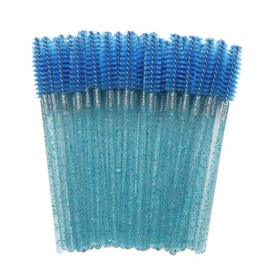 50 Stks/pak Crystal Wimper Make-Up Kwasten Nylon Handvat Mascara Wands Wegwerp Wimper Wenkbrauw Extensions Tools Goede Set: 15