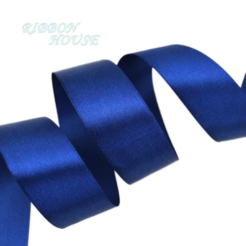 (25 yards/roll) Deep Blue Single Face Satin Ribbon Wrapping Christmas ribbons