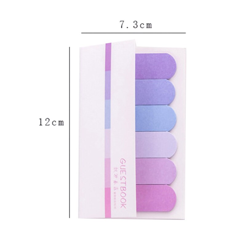 6 Colors Gradient Cute Kawaii Memo Pad Sticky Notes Index Posted It Planner Stickers Notepads Stationery Office School Supplie