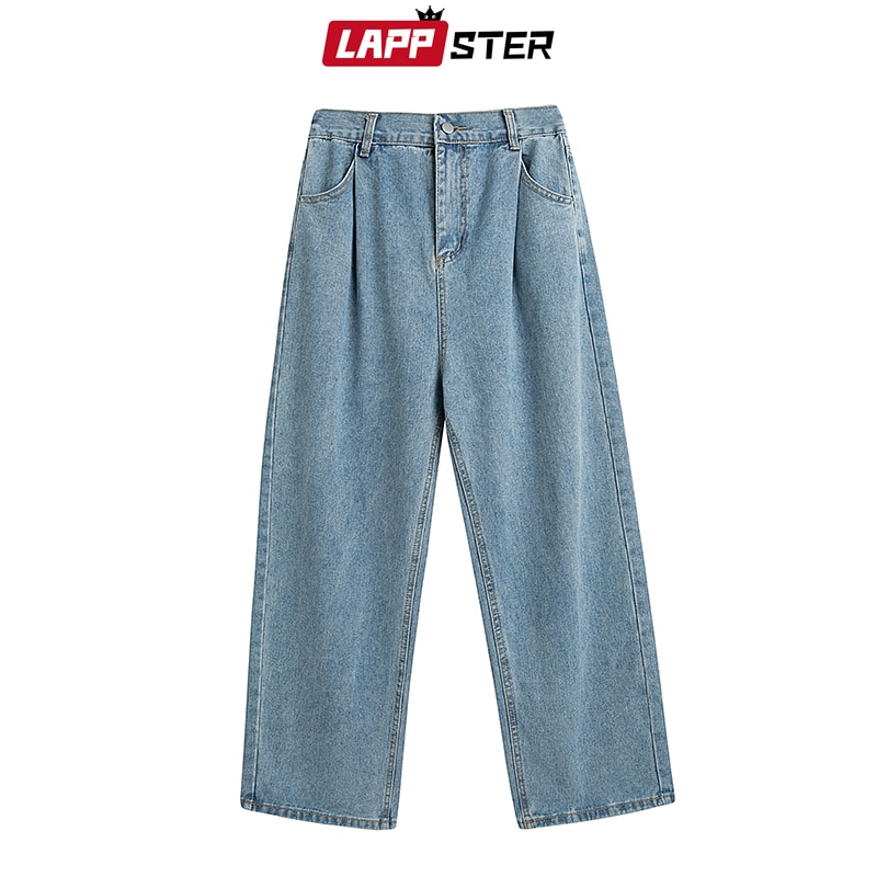 Lappster mænd baggy oversize jeans bukser denim herre hip hop harem bukser vintage casual kvinder denim bukser lige bukser