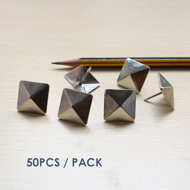 Decoratieve Nagel Voor Meubels Lederen Zilveren Piramide Vierkante Klinknagel Tack 3/4 &quot;19Mm