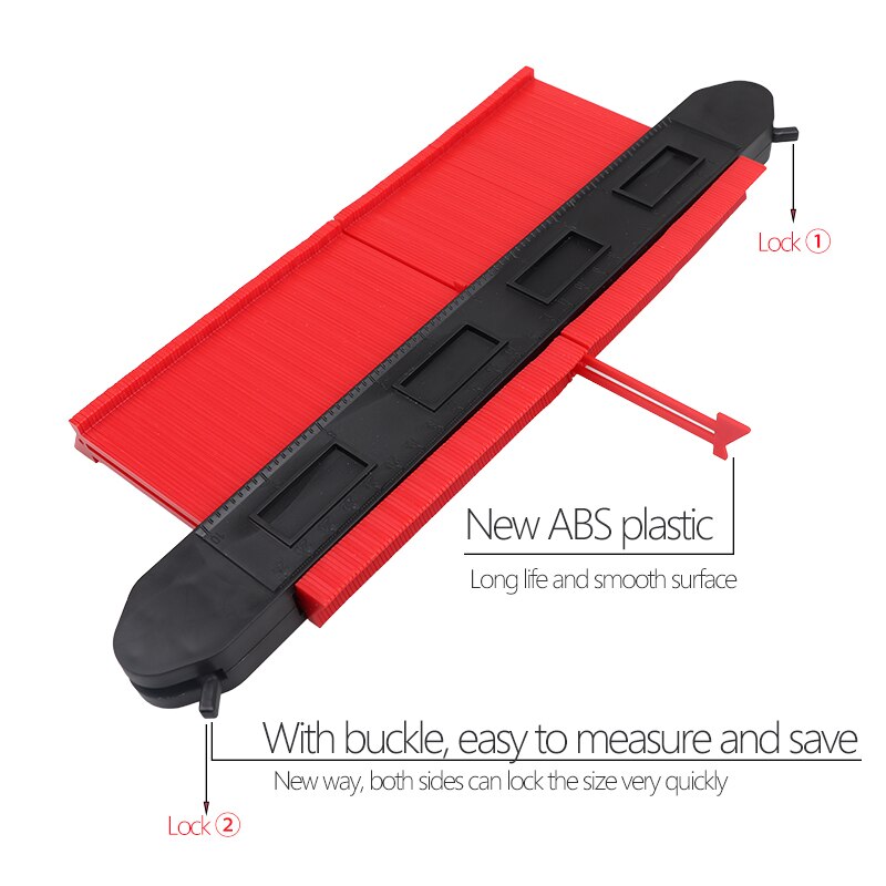 5/10 inch Multi-functional Contour Profile Gauge Laminated Tiles Tiles Edge Shaping Wood Measure Ruler Contour Gauge Duplicator