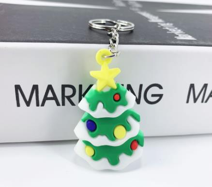50 stk jul barn nøglering julemanden barn pvc nøglering juletræ dekoration taske vedhæng souvenir: 3d juletræ
