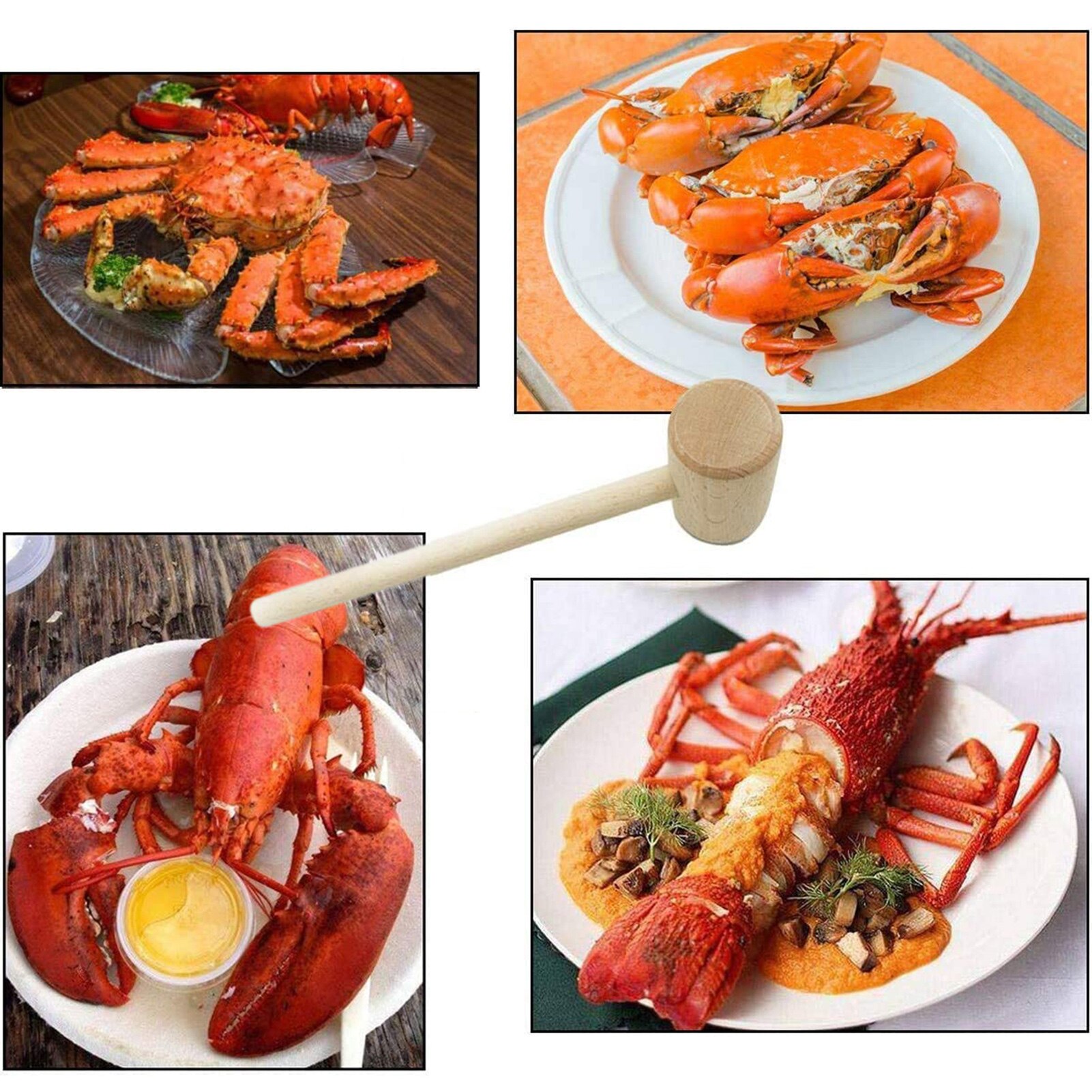 10/20/30Pcs Wooden Hammer Kitchen Gadget Utensils Of Seafood Resourceful Crab Tool Gadgets For Kitchen Practical Tools Dining