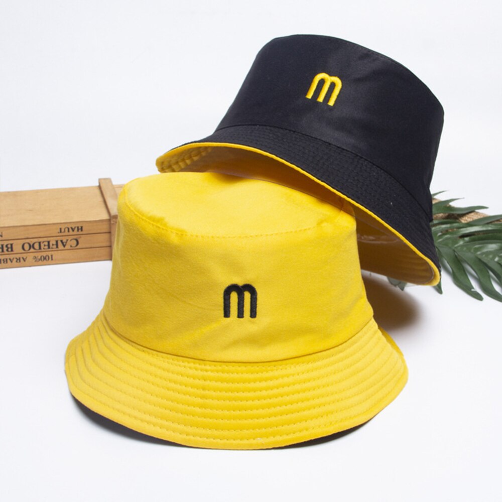 Zomer Bloem Emmer Hoeden Vrouwen Mode Katoen Strand Zon Hoeden Omkeerbaar Bob Chapeau Femme Bloemen Panama Hoed Visser Hoed: Type2 Yellow