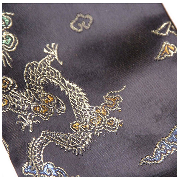 Bolsa de espada samurái, Katana de dragón y Fénix, Tissu negro, 135cm