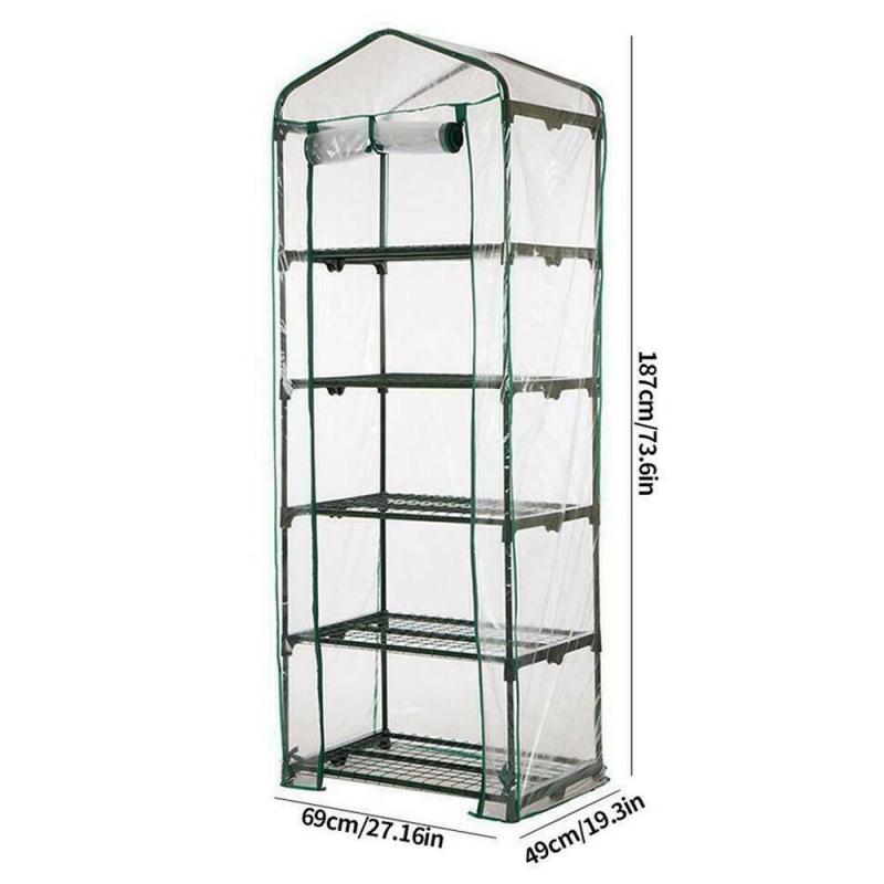PVC Garden Greenhouse Household Plant Greenhouse Shed 2/3/4/5 Tier Small Greenhouse Outdoor Garden Plant Grow Green House Cover: 5 Tiers