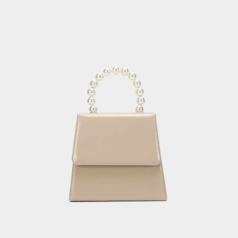 Cross border women's bag autumn and winter Pearl handbag Korean version tide crocodile single shoulder slant cross bag: Glossy Khaki