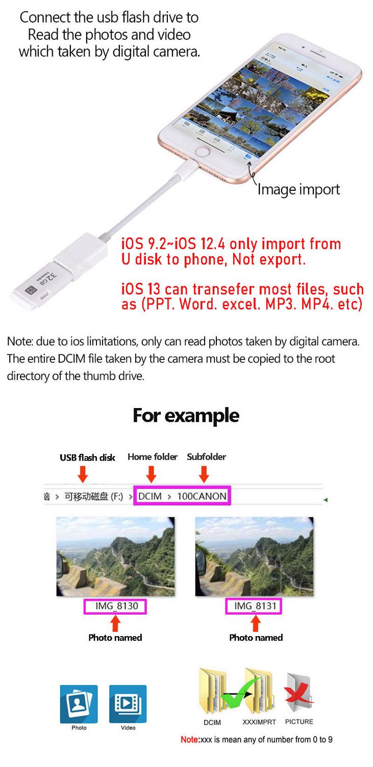 OTG adapter for lightning to USB adapter For iPhone 7 8 X camera connection kit converter for iPad iOS 12 13 connect MIDI piano