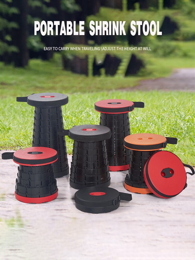 Outdoor Camping Stretchable Kruk Rekbaar Draagbare Plastic Kruk Rekbaar Stoel Vissen Opvouwbare Kruk