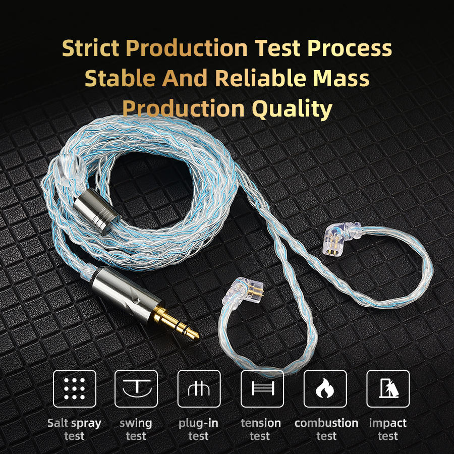 QKZ T1 8 Core TC Silver Plated Hifi Earphone Update Cable MMCX/2Pin Connector Use For QKZ ZXN ZXT ZXD ZX2 ZAX2 ZX1 ZX3