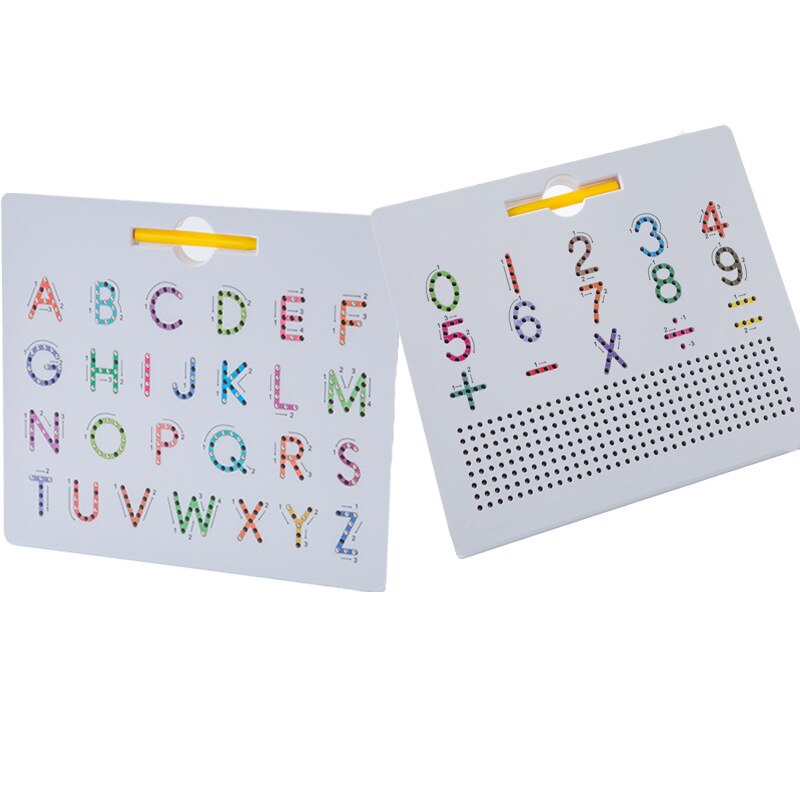 Planche à dessin magnétique alphanumérique tableau d'écriture jouets éducatifs pour enfants Double face couleur lettre numérique boule en acier: B