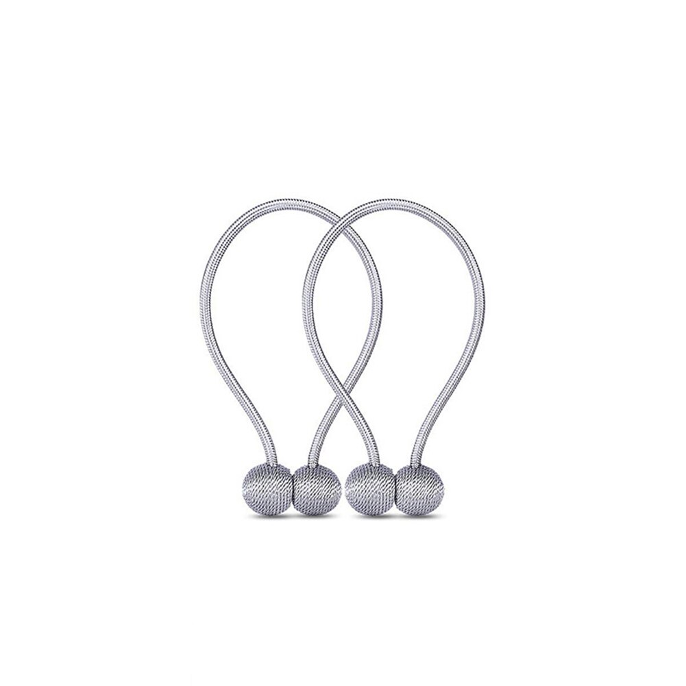 1 Pair of Curtain tie Buckles Straps Magnetic Pearl Ball Curtain Tiebacks Tie Backs Holdbacks Magnetism Curtain Buckle Rope: Grey