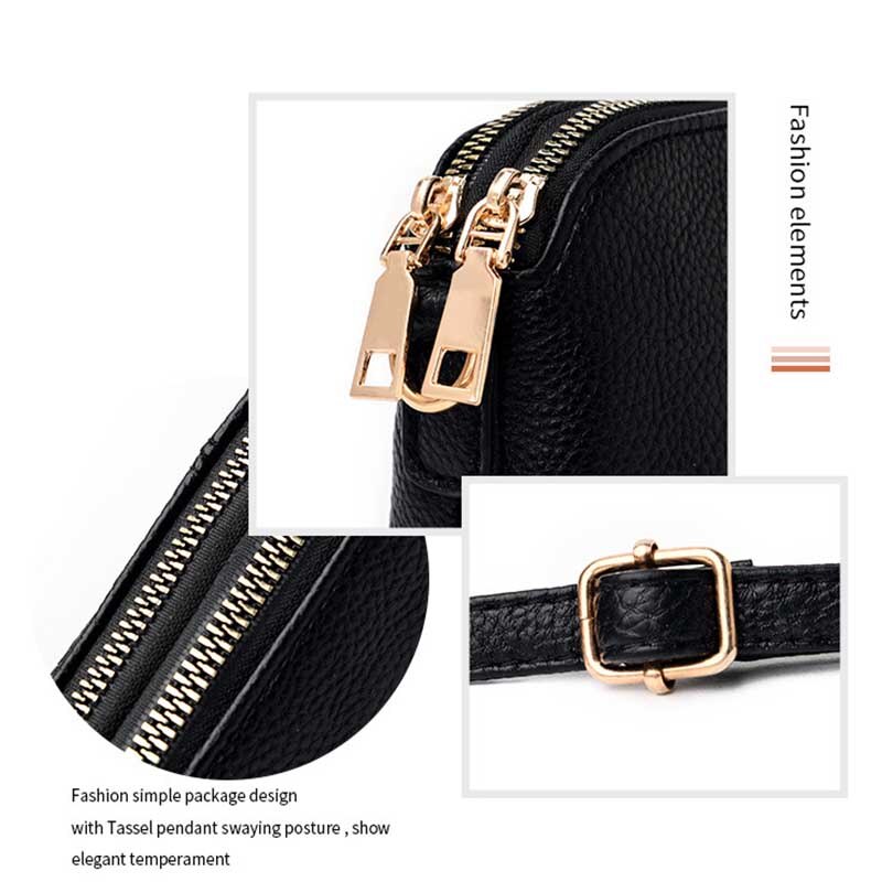 Retro PU Leather Shoulder Women Wild Crossbody Bag Multifunction Messenger Bag Advanced Lady Handbag Litchi Pattern Daily Bag