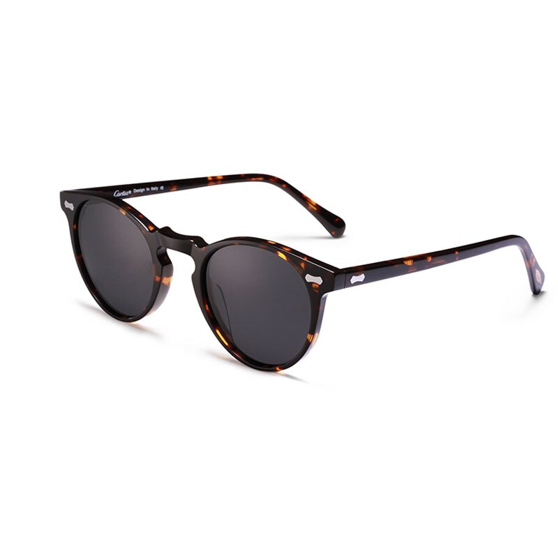 Carfia Gafas De Sol Mujer Hombre Polarizadas Redondas lentes de sol Gregory Peck Women Vintage Sunglasses 100% UV400 5288: Torotise grey / Round for Lens 46mm