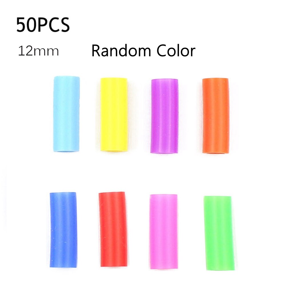 50 stuks 12mm drinkrietjes herbruikbare metalen rietjesset scherpe bubble tea rietjes 304 roestvrijstalen parel milkshake dikke rietjes buis: Siliconen tips