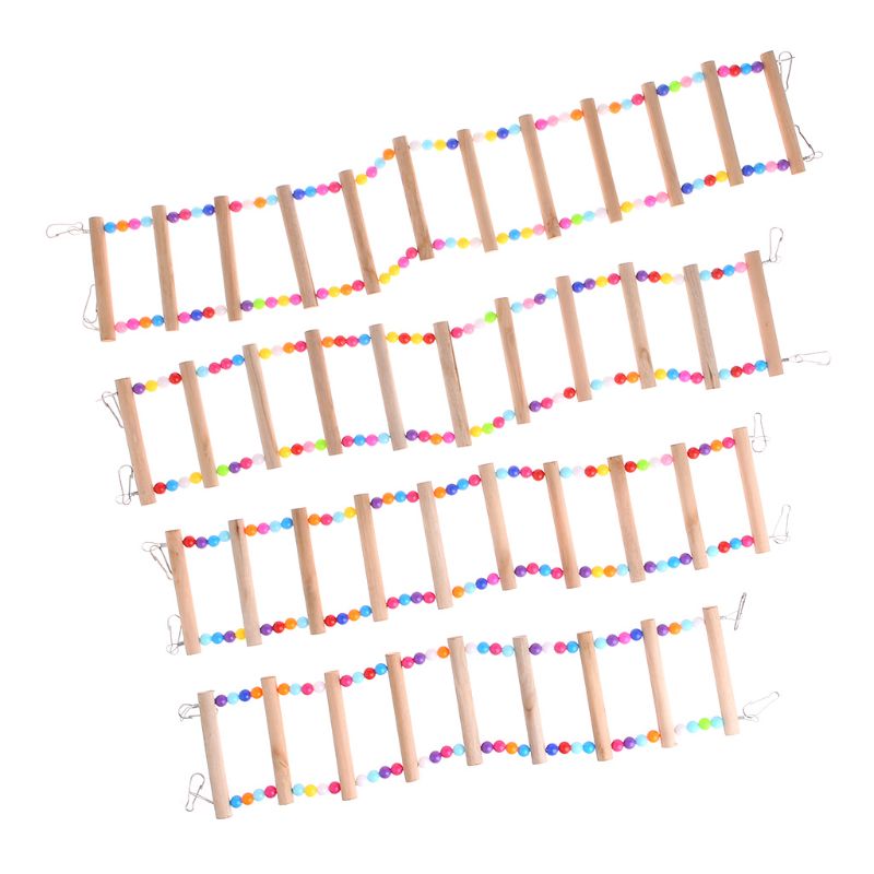 Pássaro brinquedos escadas de madeira balanço scratcher poleiro escalada escadas hamsters gaiola pássaro papagaio escada subir poleiro suporte brinquedos