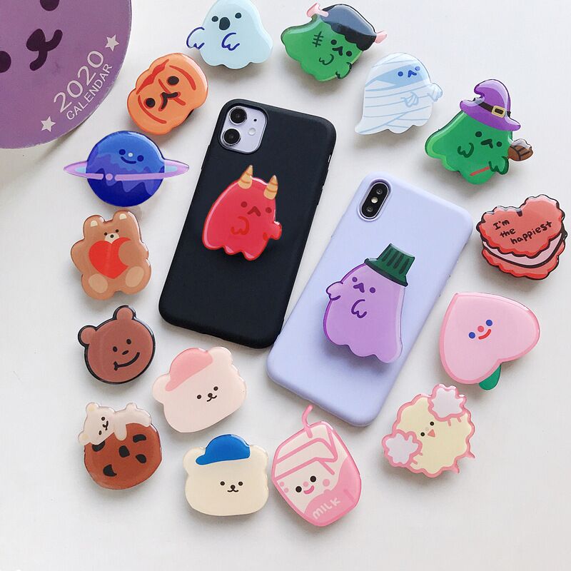 Universal Cute Glue Foldable Finger Ring Holder Phone Socket Grip tok For IPhone Xiaomi Huawei Mobile Holder Stand Mount Bracket