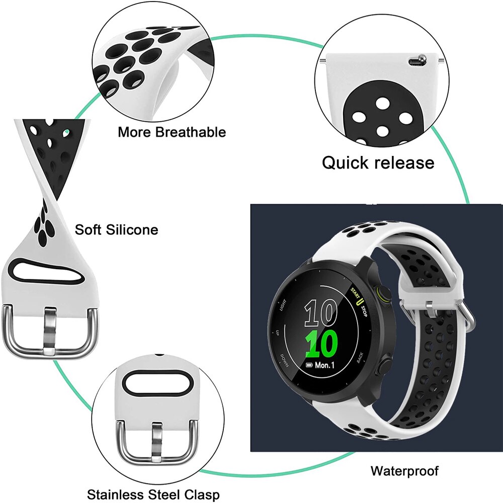 Bracelet de Sport en Silicone pour montre Garmin Forerunner 55, à dégagement rapide, accessoires de montre intelligente