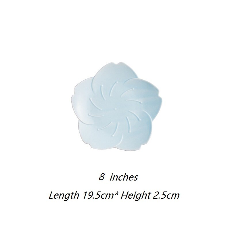Japanese Gradient Petal Ceramic Tableware Western Dish Cup Coffee Cup Tray Sauce Plate Petal Dishes Salad Dessert Baking Bowl: 9