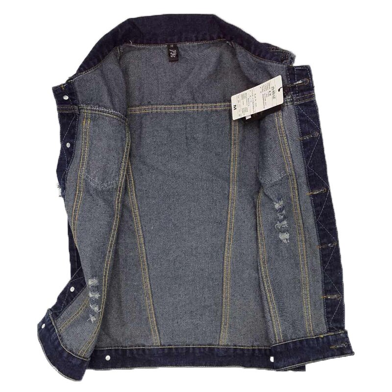 Gescheurde spijkerjas heren denim vest 5xl 6xl jeans vest heren cowboy merk mouwloze jas heren tanktop