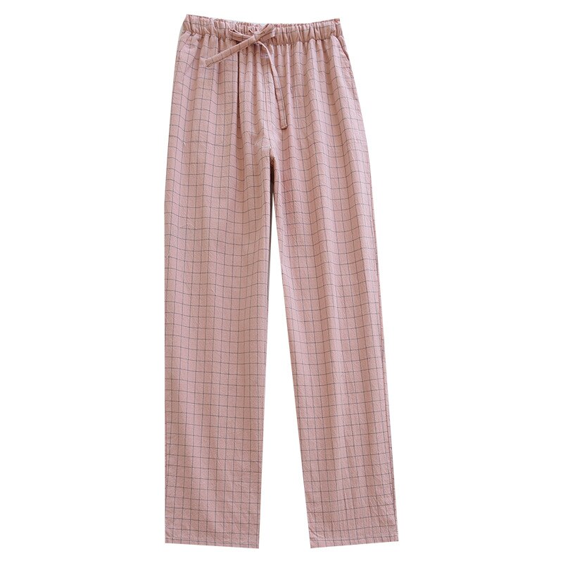 Baumwolle Frauen Schlaf Böden Plaid Elastische Taille Hause Hosen Dünne Hause Hosen Nachtwäsche Hosen 122996WKA