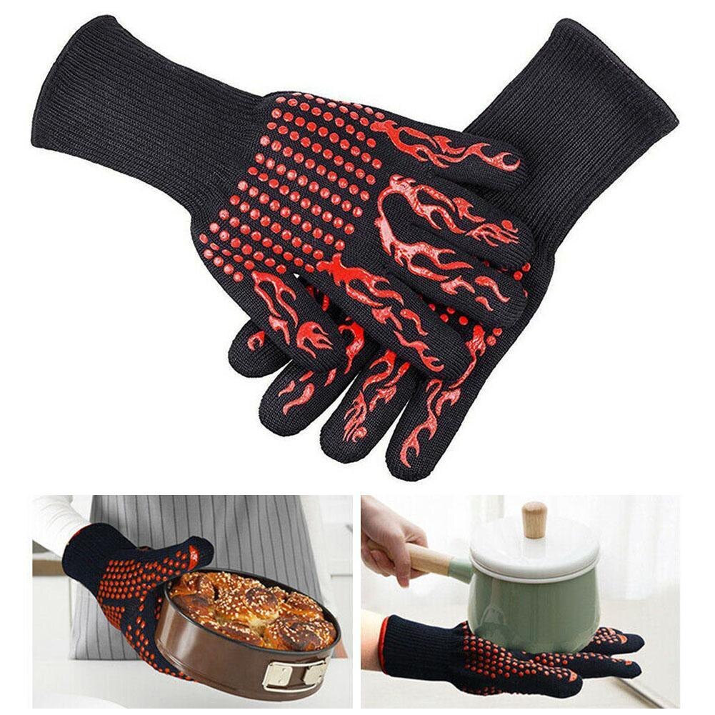 1 pc ugnsvante bakhandske extrem värmetålig f handskar bbq 932 handskar multifunktionskök grillning kock grillhandske  b5 f 9