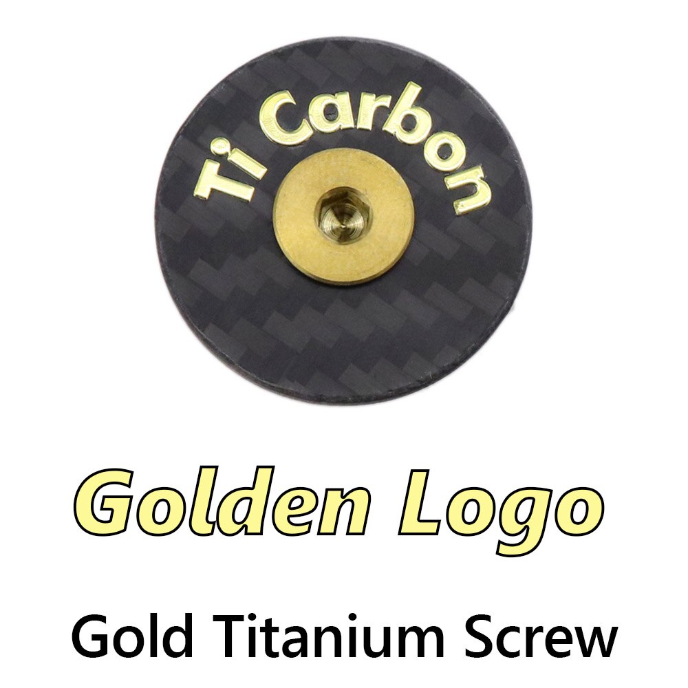 7g Carbon Bicycle Stem Headset Top Cap with Titanium Screw Headset Cover bike stem cover: Golden Gold Ti