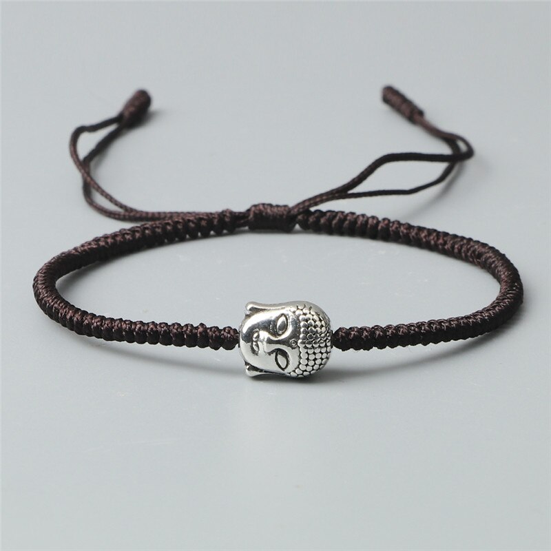 Gouden Boeddha Hoofd Mode Armband Classic Rood Zwart Bruin String Charm Voor Vriendschap Gevlochten Armbanden Handgemaakte Sieraden